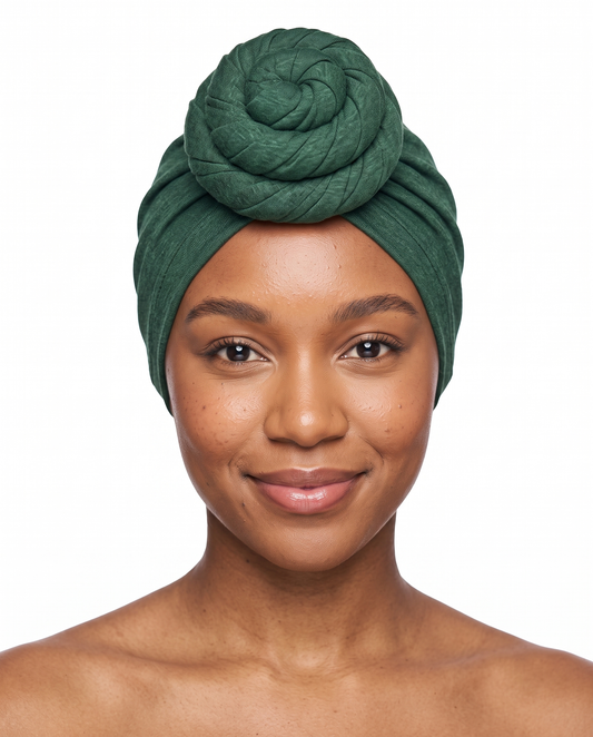 Forest Green Knot Pro Women's Headwrap on model - JagRags