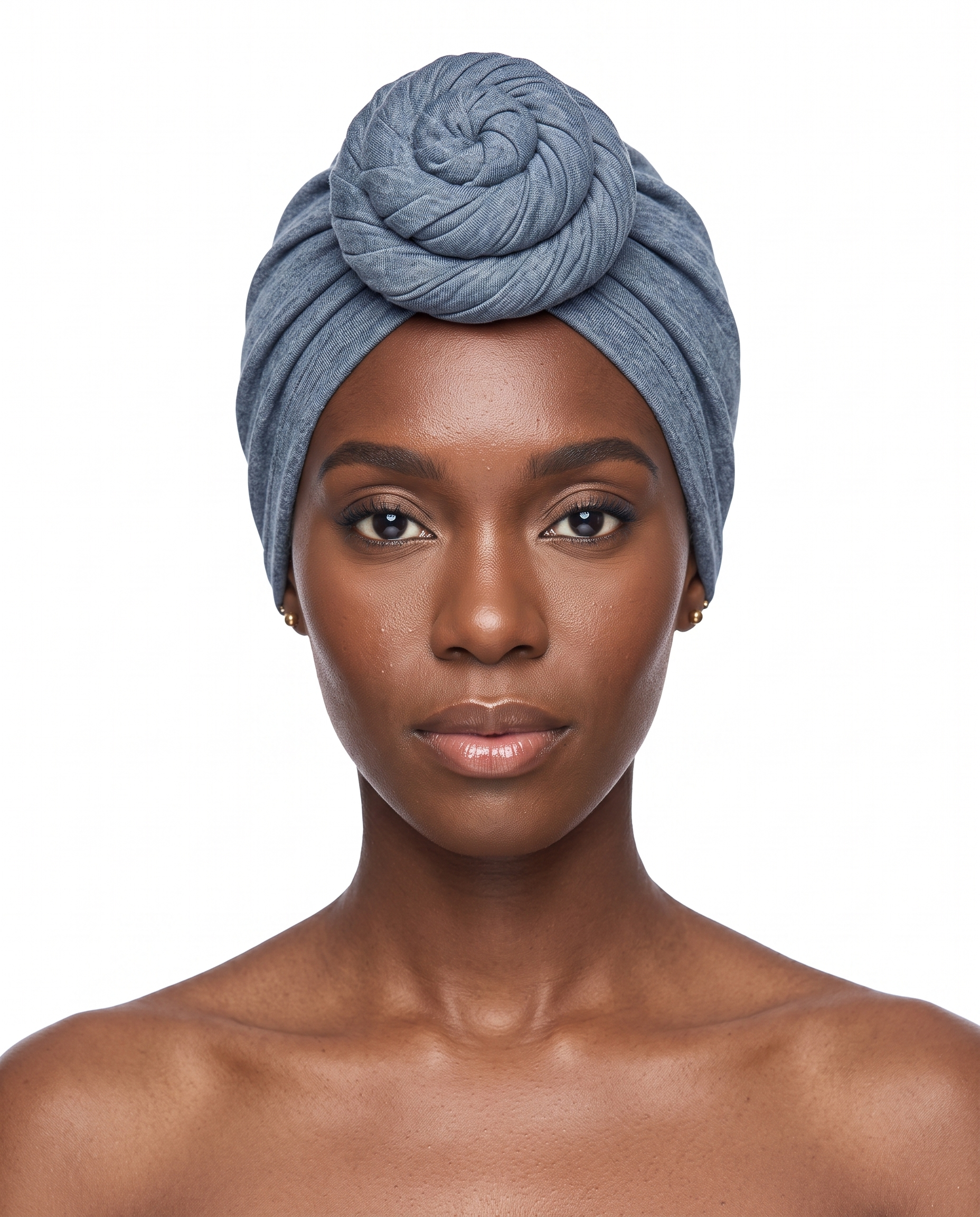 Steel Blue Knot Pro Women's Headwrap on model - JagRags