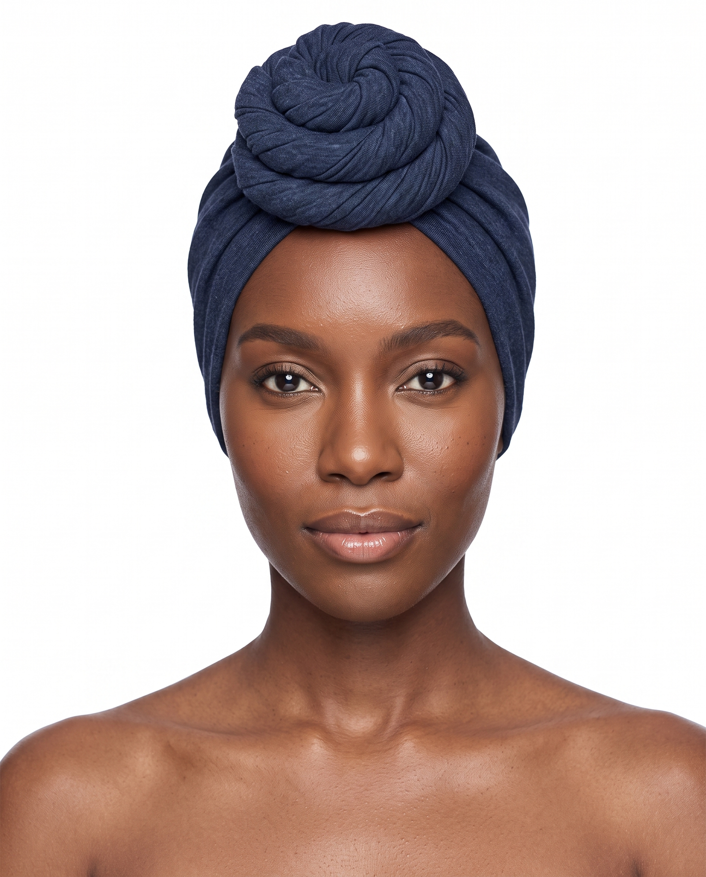 Navy Knot Pro Women's Headwrap on model - JagRags