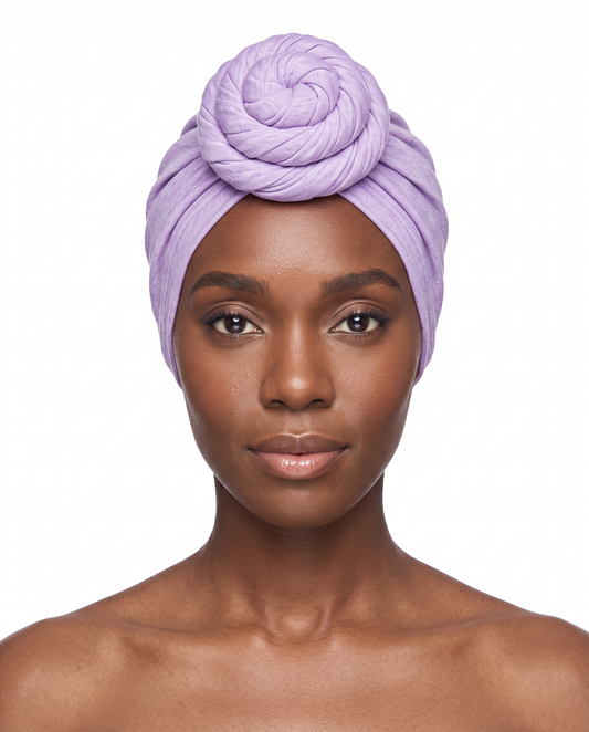 Lilac Knot Pro Women's Headwrap on model - JagRags