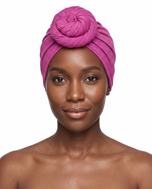 Magenta Knot Pro Women's Headwrap on model - JagRags