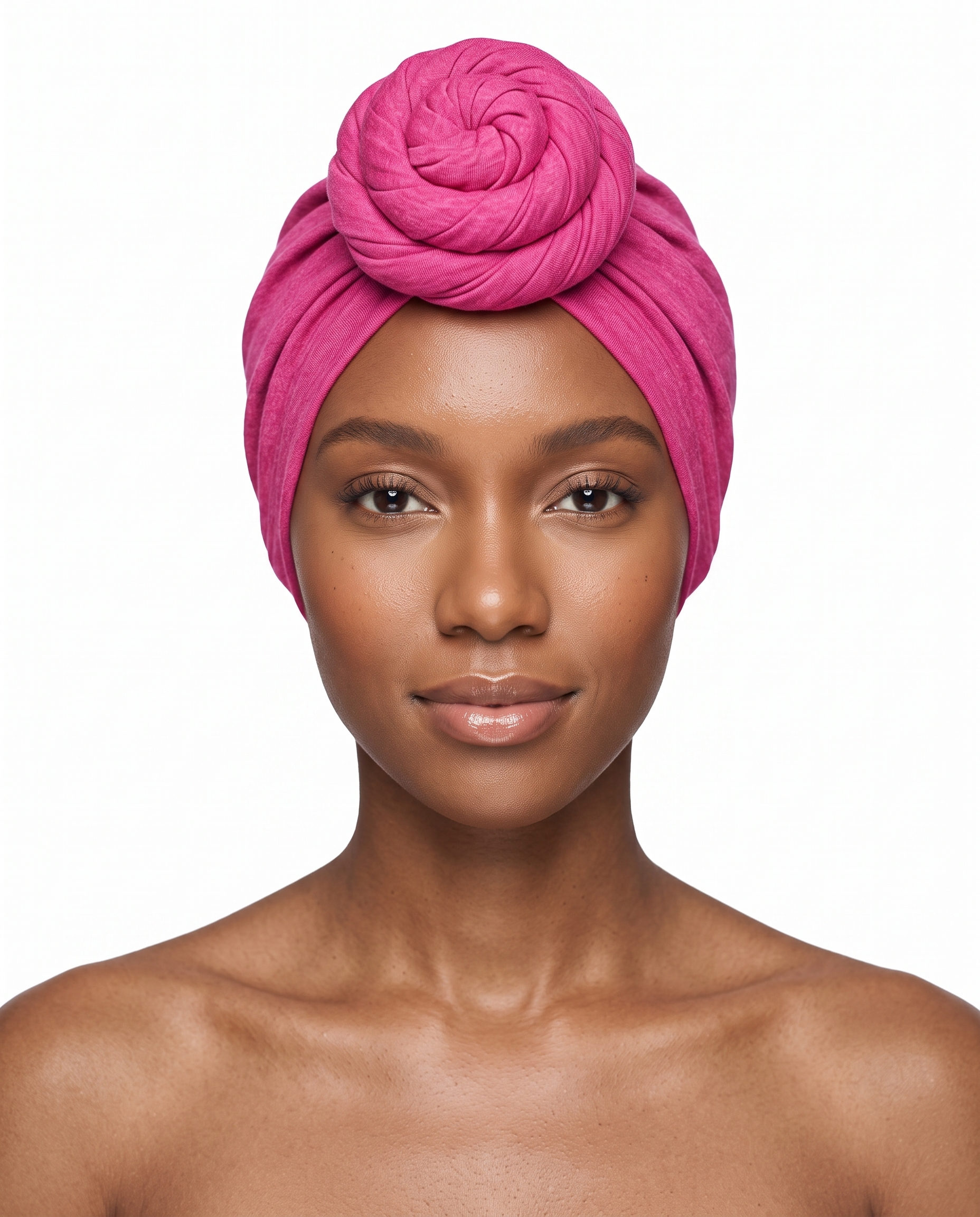 Fuchsia Knot Pro Women's Headwrap on model - JagRags