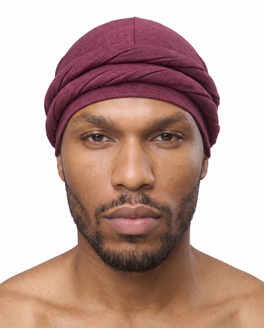 Burgundy (Cardinal Red) men's halo turban