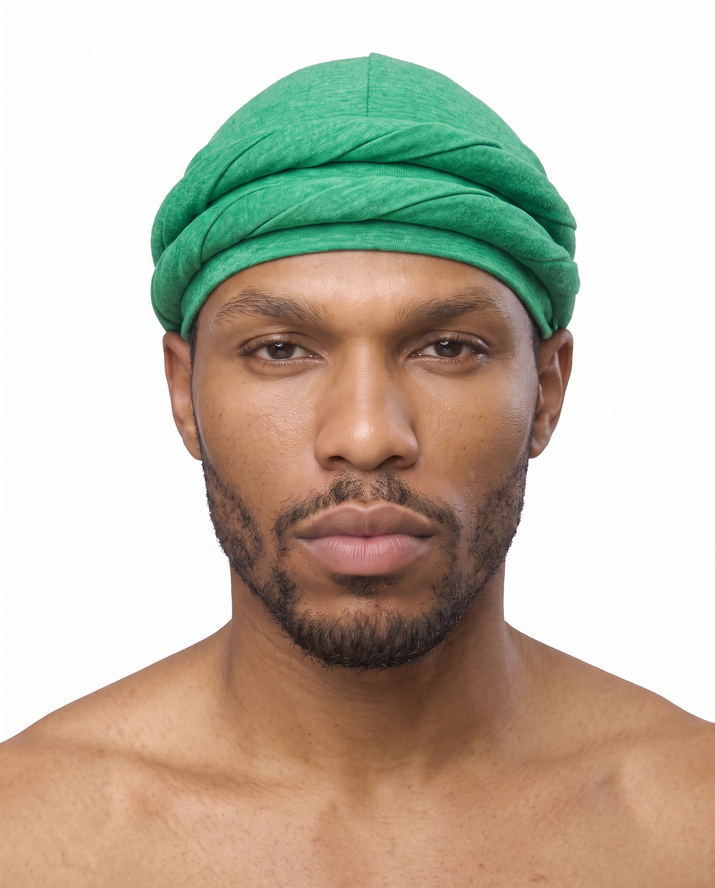 Green men's halo turban