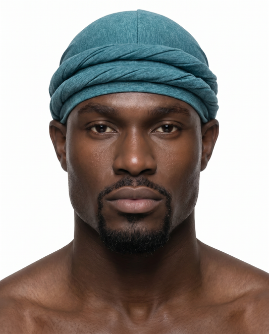 Teal men's halo turban