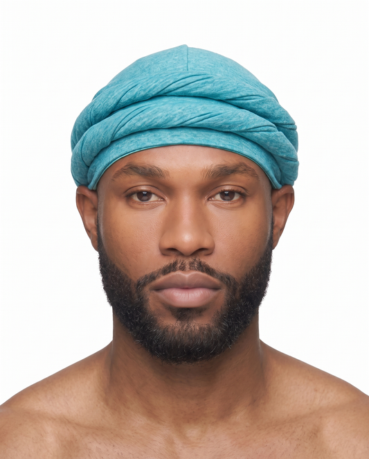 Turquoise men's halo turban