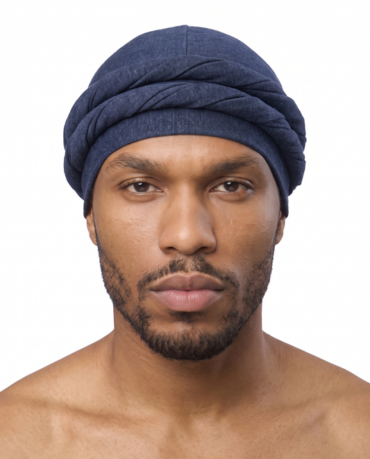 Navy men's halo turban