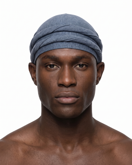 Steel Blue men's halo turban