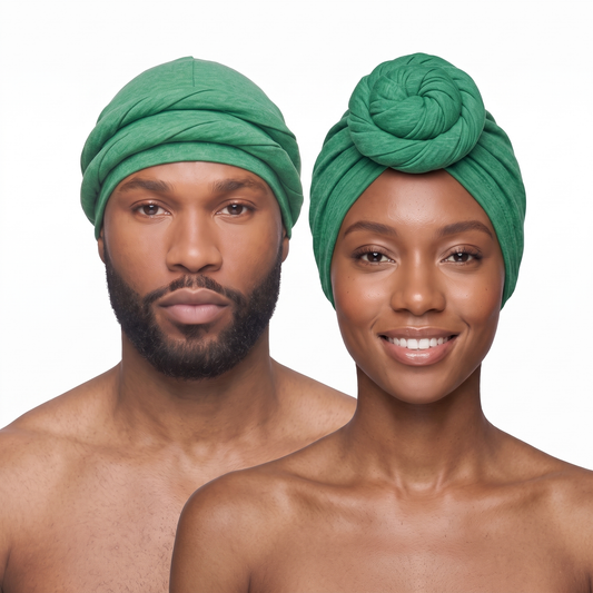 Kelly Green Turban and Knot Pro bundle - his and hers - JagRags