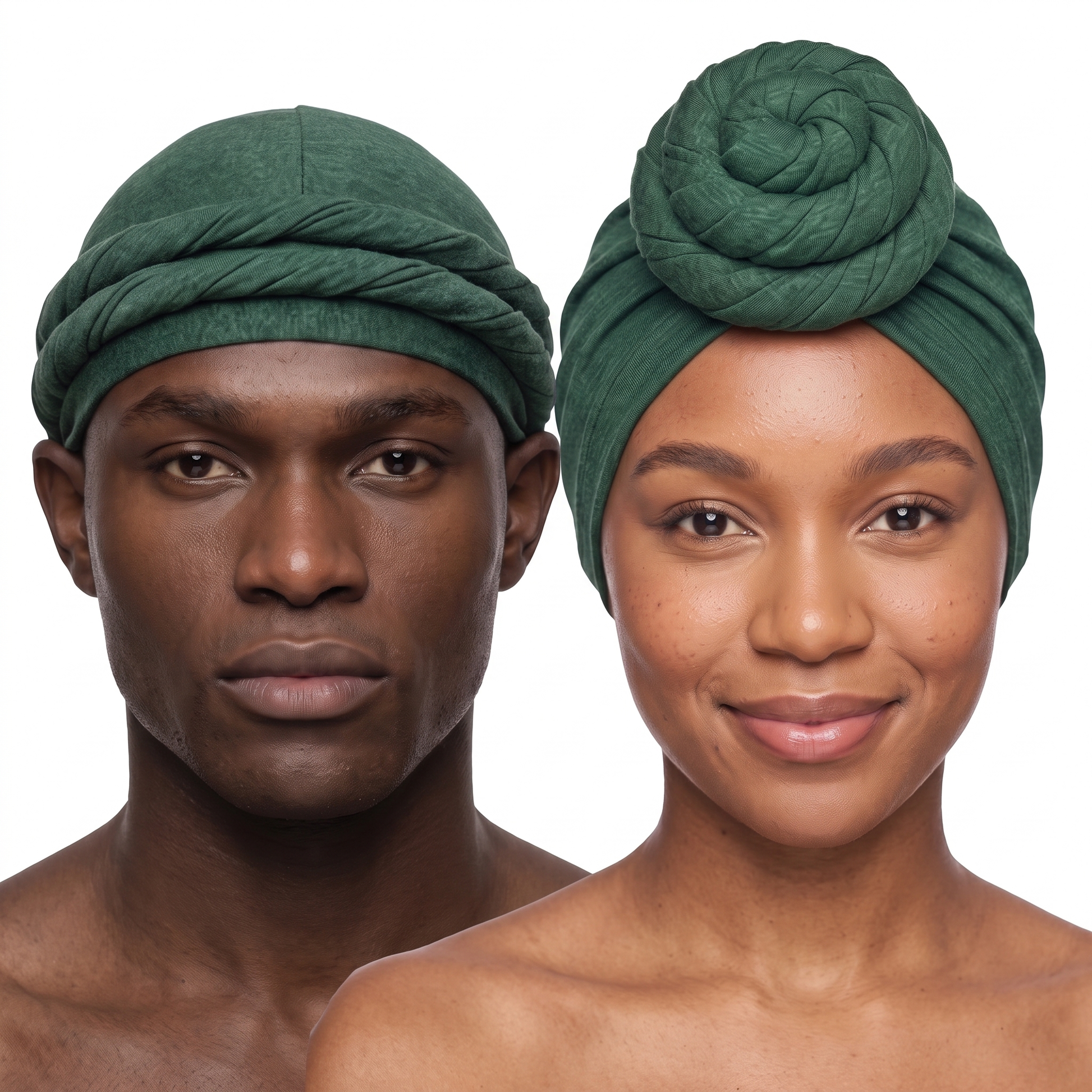 Forest Green Turban and Knot Pro bundle - his and hers - JagRags