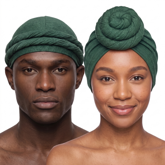 Forest Green Turban and Knot Pro bundle - his and hers - JagRags