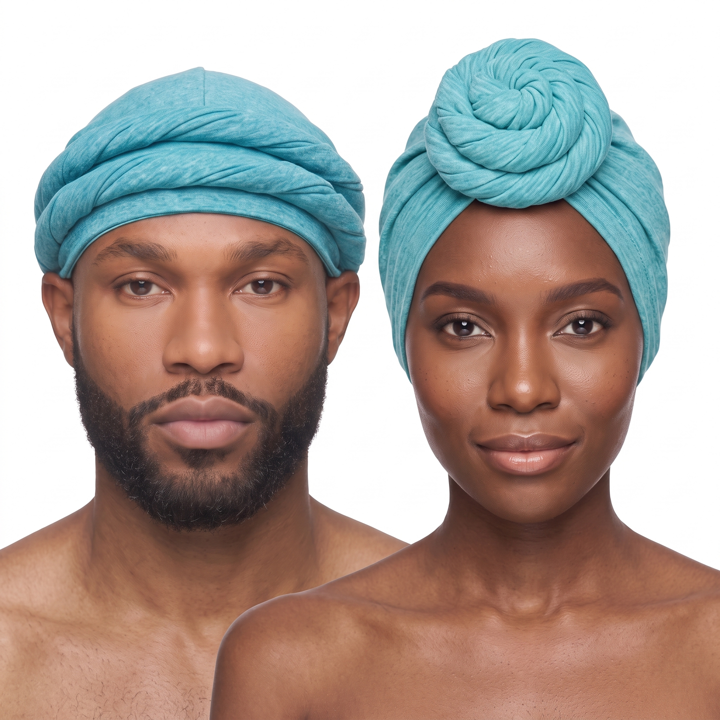 Turquoise Turban and Knot Pro bundle - his and hers - JagRags