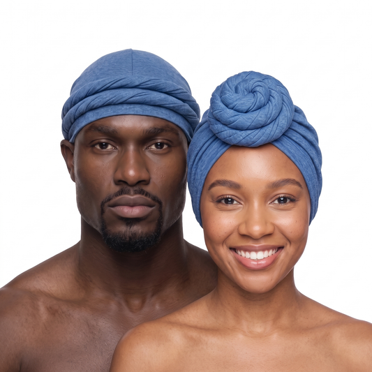 Blue Turban and Knot Pro bundle - his and hers - JagRags