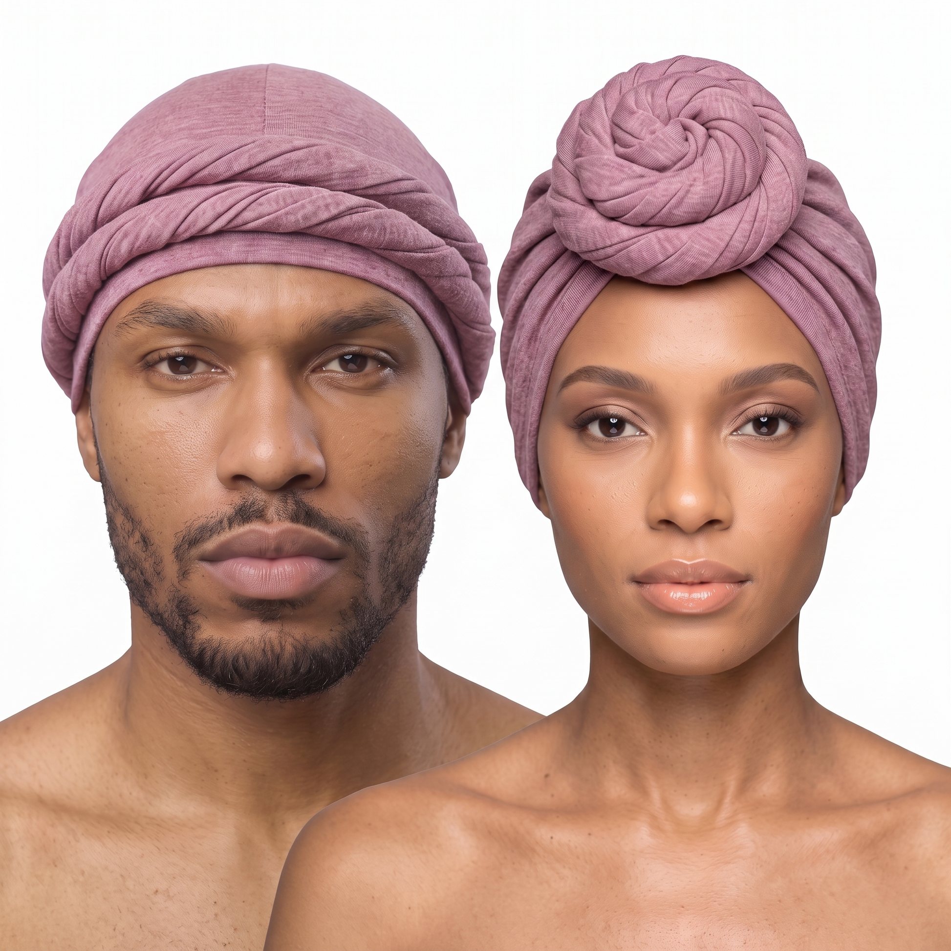 Mauve Turban and Knot Pro bundle - his and hers - JagRags