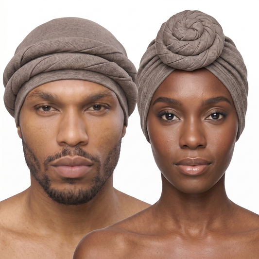 Pebble Brown Turban and Knot Pro bundle - his and hers - JagRags