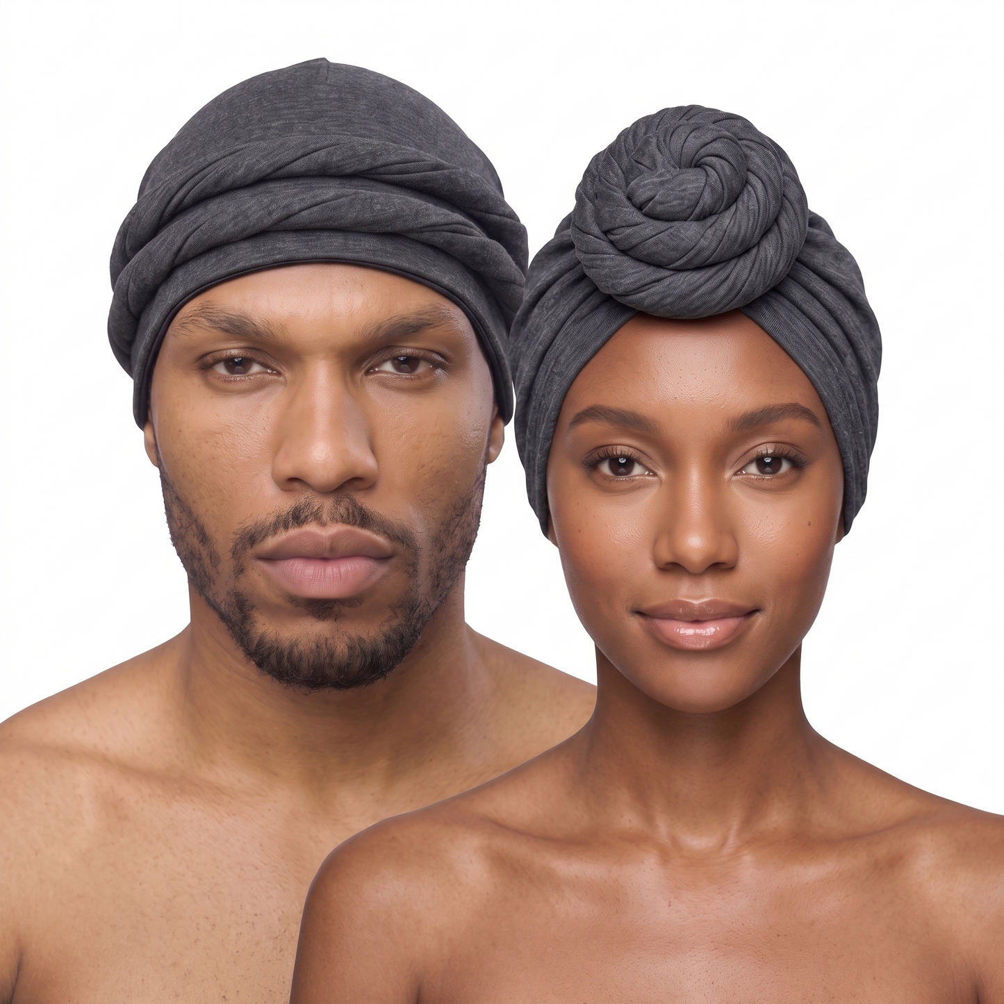 Athletic Dark Grey Turban and Knot Pro bundle - his and hers - JagRags
