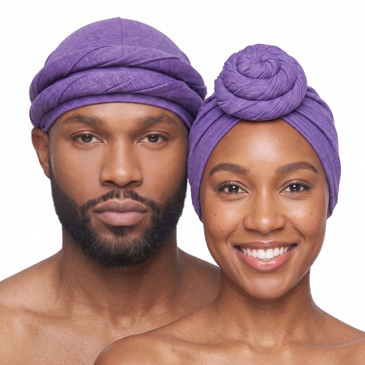 Purple Turban and Knot Pro bundle - his and hers - JagRags
