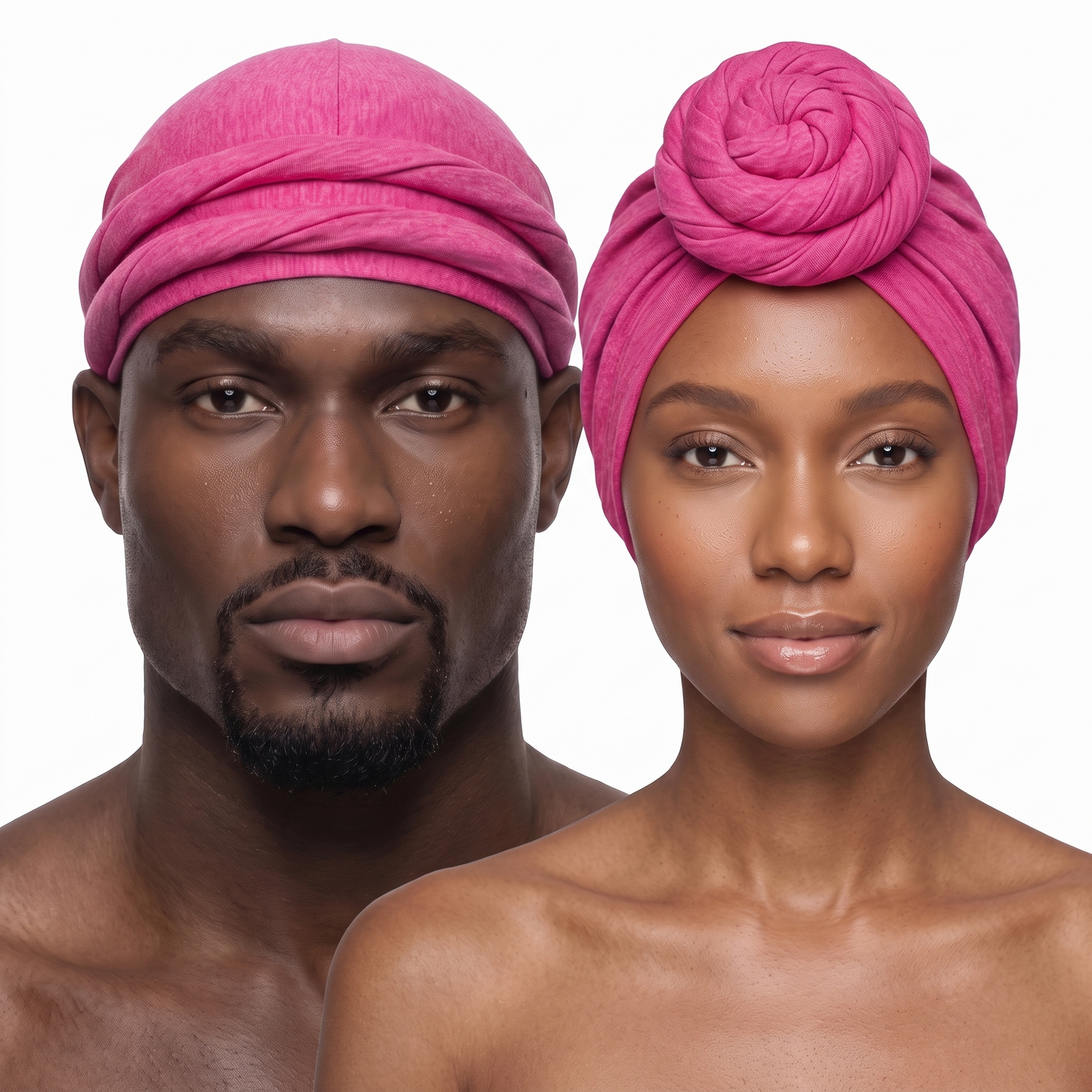 Fuchsia Turban and Knot Pro bundle - his and hers - JagRags