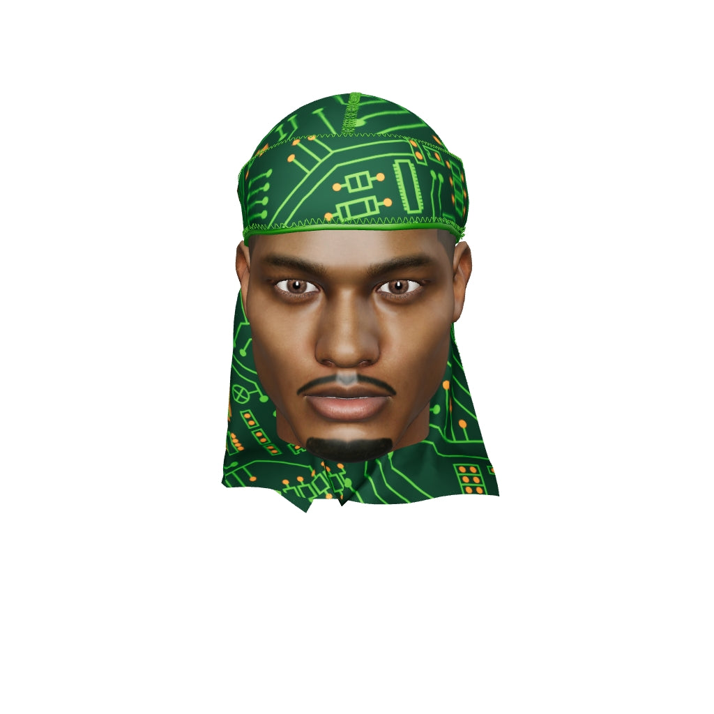 “Digital Green” Satin Silky Durag
