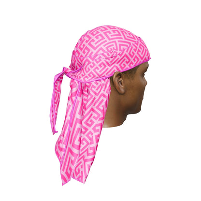 “Maze Pink” Satin Silky Durag