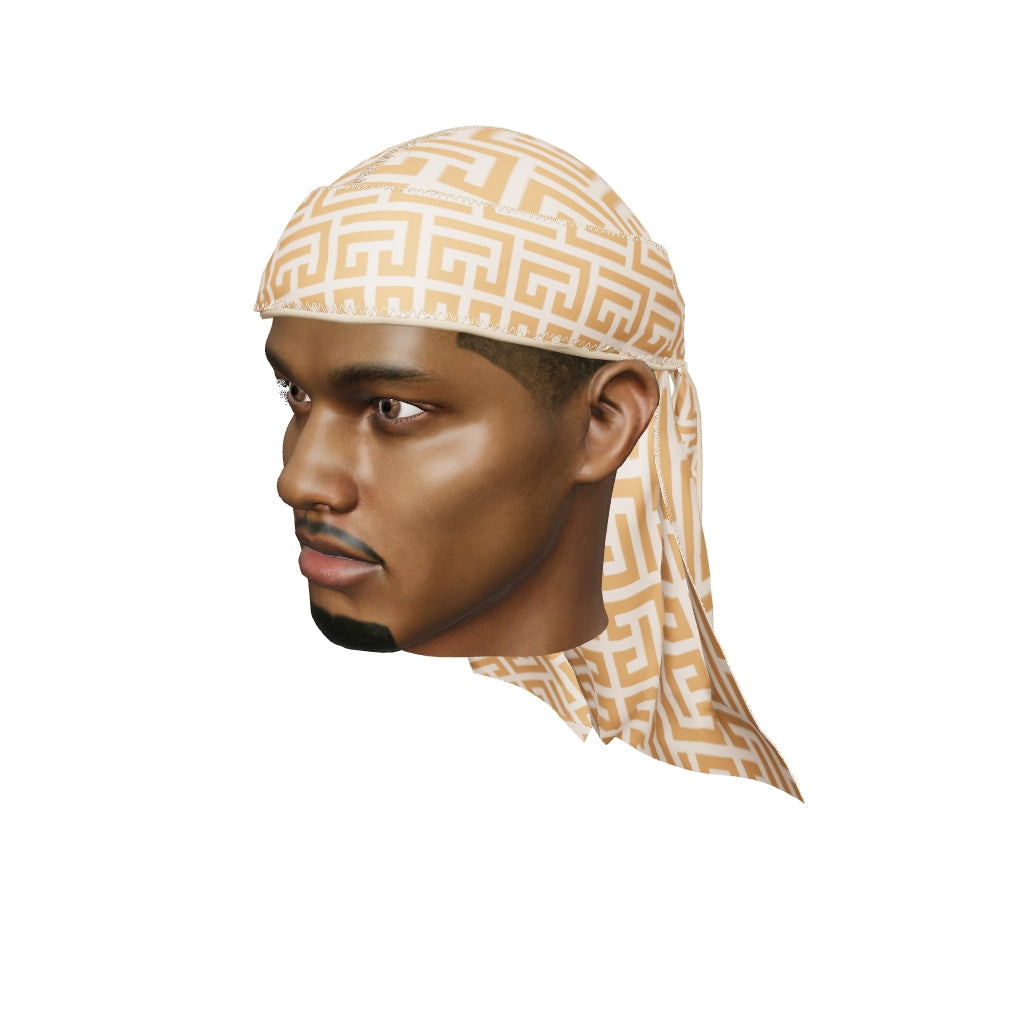 “Maze Sand” Satin Silky Durag