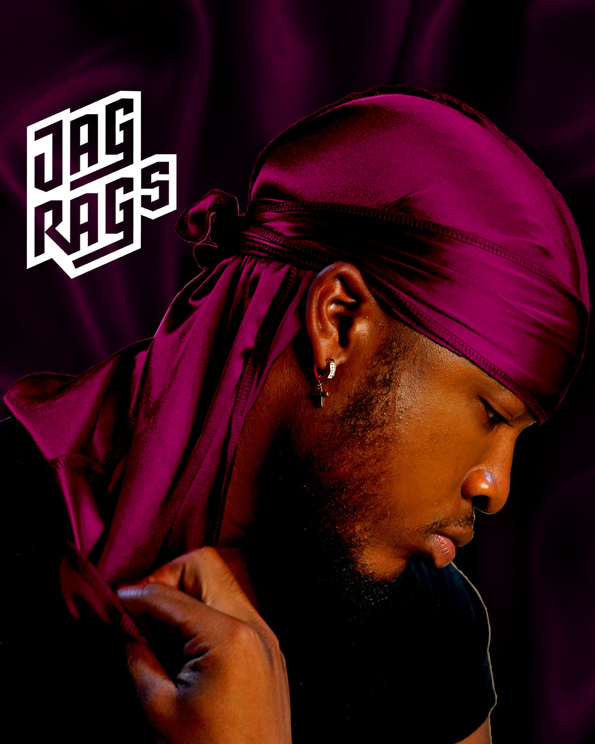 "Black Cherry" Stretchy Silky JagRag - shopjagrags